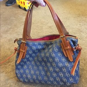 Dooney & Bourke Signature DB Denim and Leather Bag